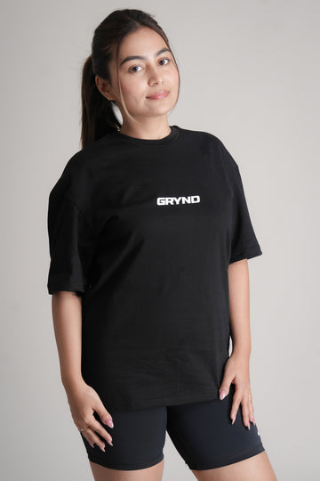 GRYND All Seasons Women’s Gym T-Shirt – versatile, breathable activewear made from premium cotton, perfect for year-round fitness.