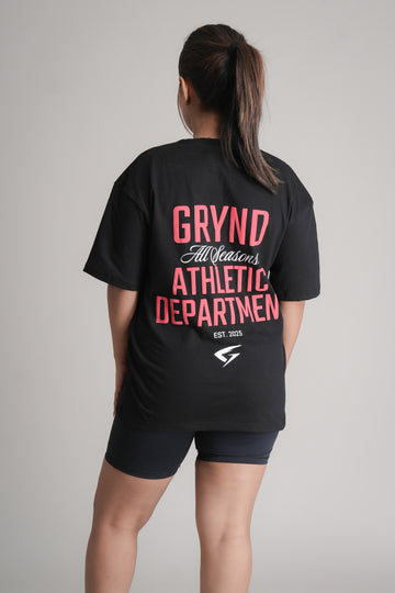 GRYND All Seasons Women’s Gym T-Shirt – versatile, breathable activewear made from premium cotton, perfect for year-round fitness.