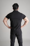 GRYND Black Slim Fit Polo T-Shirt – premium breathable cotton, perfect for gym and everyday activewear.