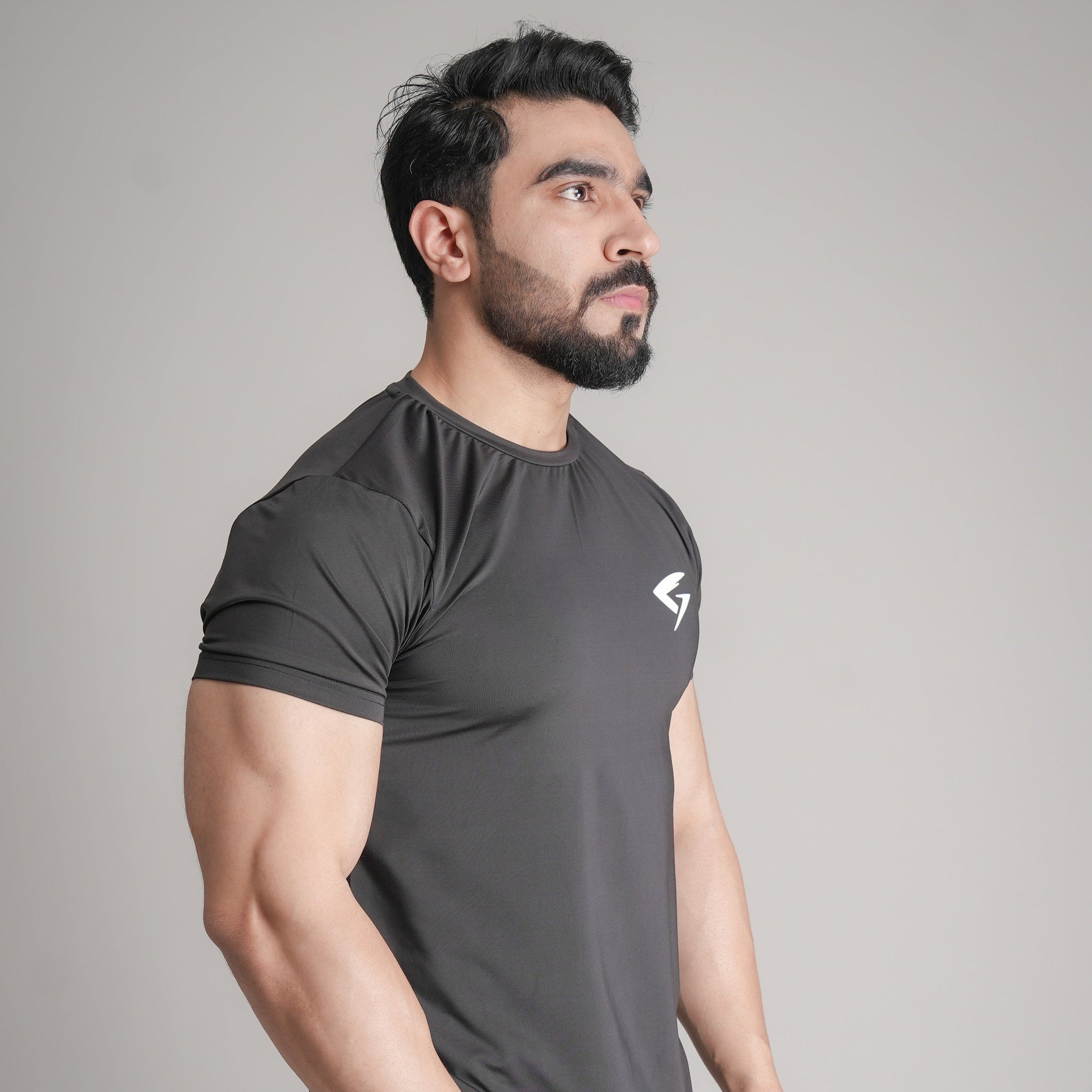 GRYND Dri-Fit Black Gym T-Shirt – lightweight, moisture-wicking activewear ideal for gym sessions, fitness routines, and summer workouts.