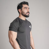 GRYND Dri-Fit Black Gym T-Shirt – lightweight, moisture-wicking activewear ideal for gym sessions, fitness routines, and summer workouts.