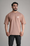 Faith Mocha Oversized Gym T-Shirt by GRYND – breathable 100% premium cotton, relaxed fit, ideal for summer workouts