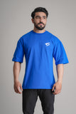 Faith Blue Oversized T-Shirt by GRYND – 100% premium cotton, breathable and relaxed fit, gym-ready design.