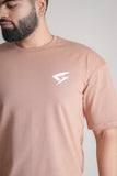 Faith Mocha Oversized Gym T-Shirt by GRYND – breathable 100% premium cotton, relaxed fit, ideal for summer workouts