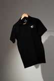 GRYND Black Slim Fit Polo T-Shirt – premium breathable cotton, perfect for gym and everyday activewear.