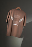 Faith Mocha Oversized Gym T-Shirt by GRYND – breathable 100% premium cotton, relaxed fit, ideal for summer workouts