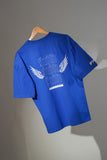 Faith Blue Oversized T-Shirt by GRYND – 100% premium cotton, breathable and relaxed fit, gym-ready design.