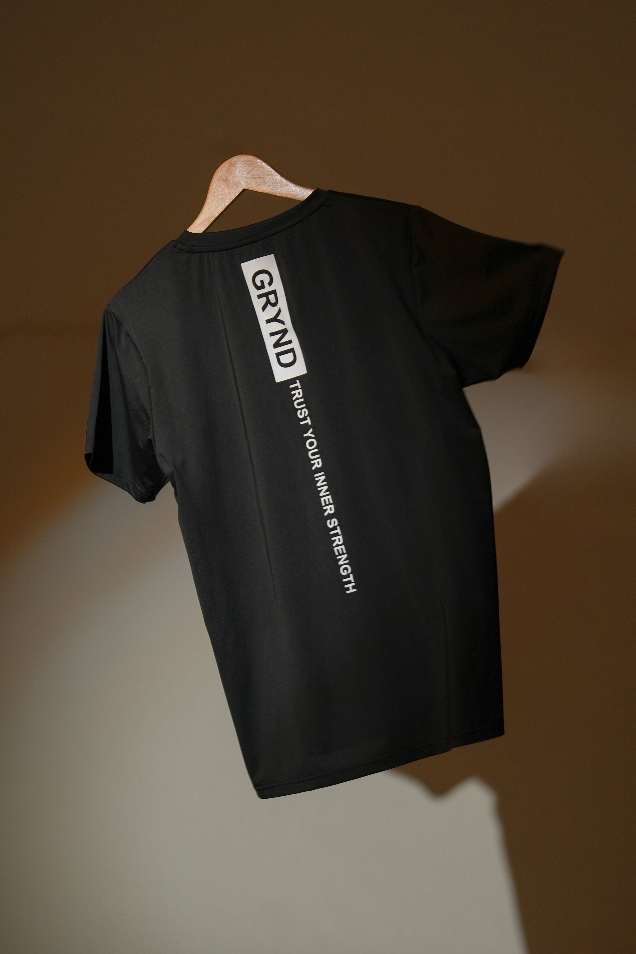 GRYND Dri-Fit Black Gym T-Shirt – lightweight, moisture-wicking activewear ideal for gym sessions, fitness routines, and summer workouts.